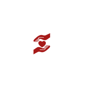 Heart between hands icon