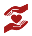 Heart between hands icon